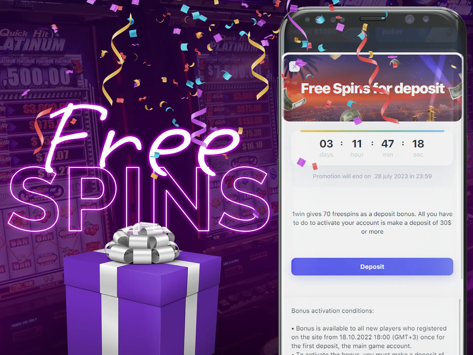 This bonus means that you get a certain number of opportunities to spin the reels for free.