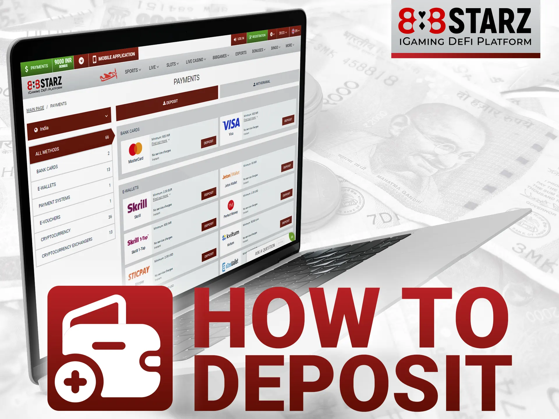 Follow the steps below to make a deposit.