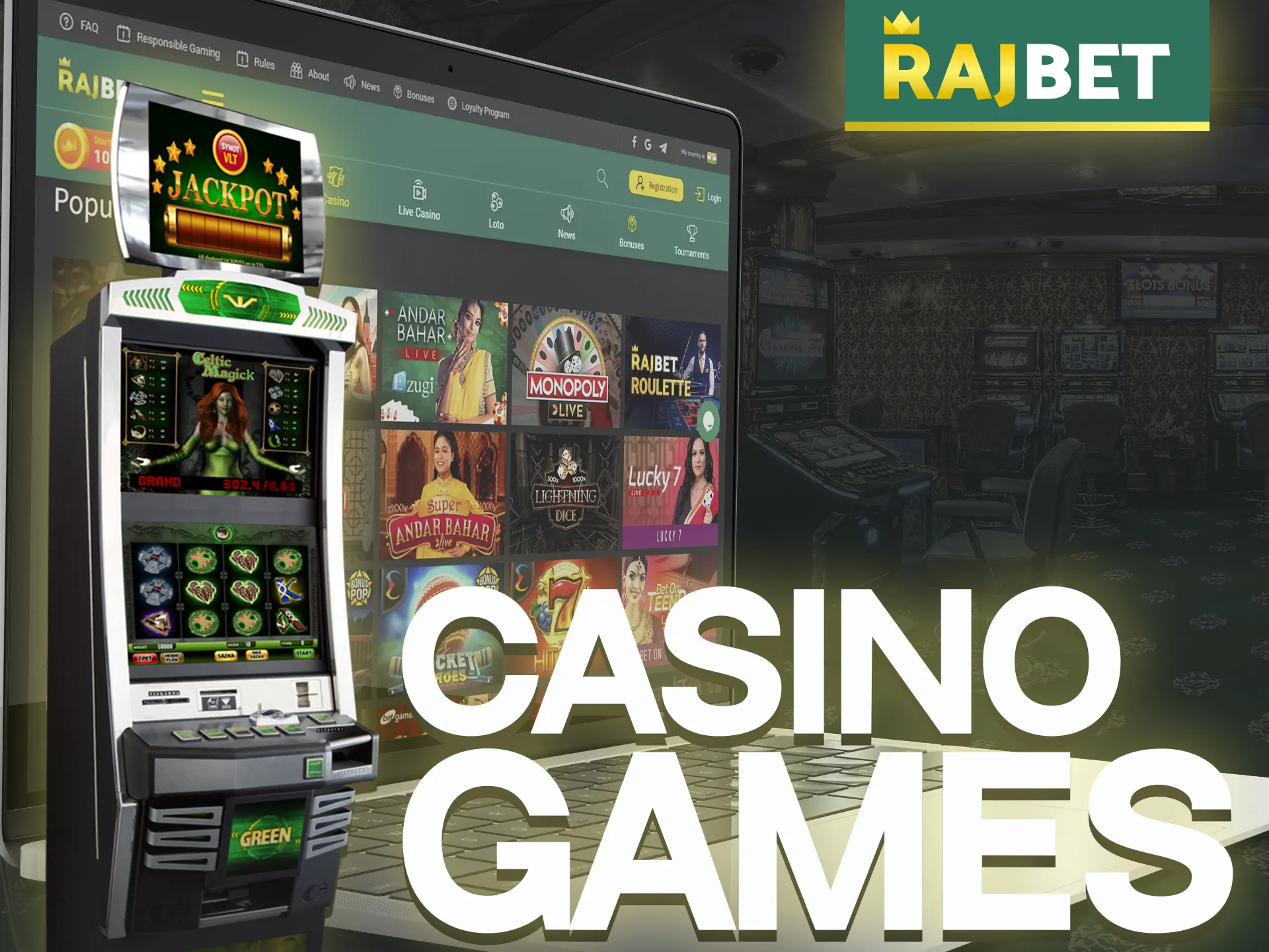 Rajbet Casino features more than 2,000 games from leading software providers.