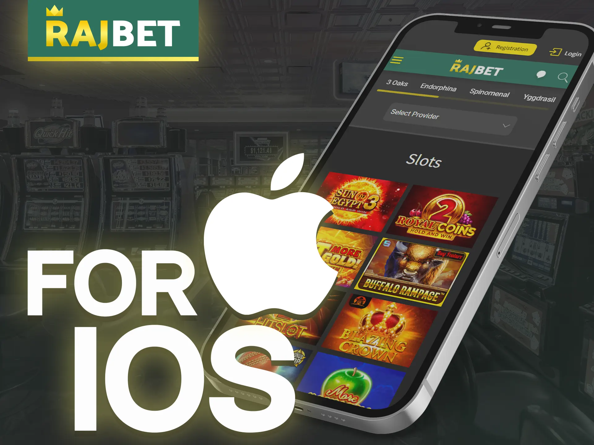 Play at Rajbet online casino from your iOS device.