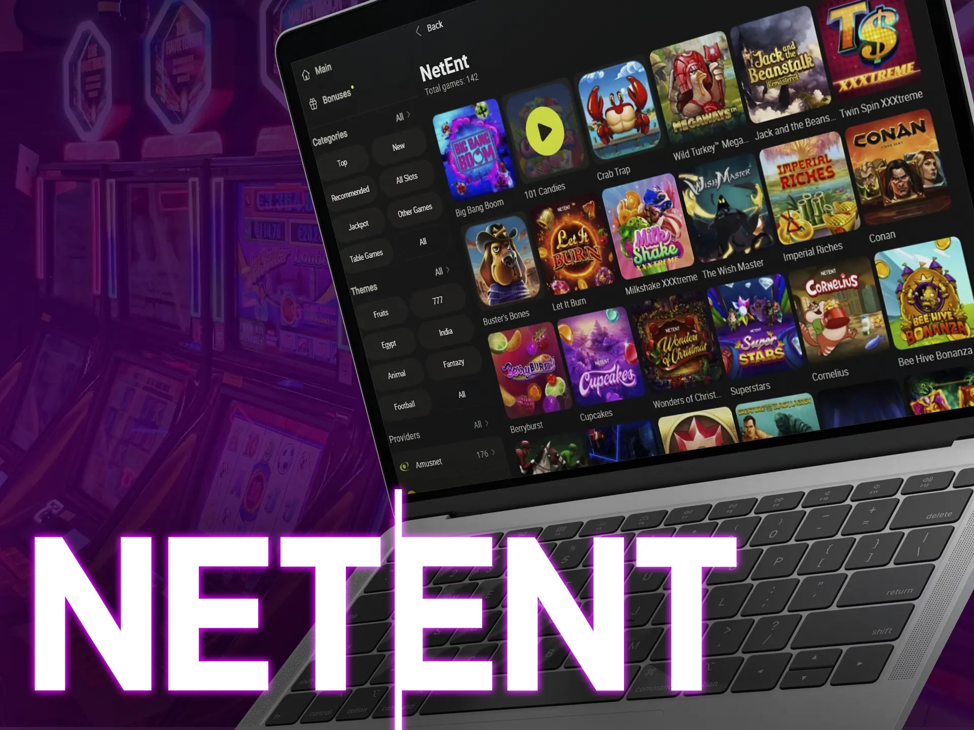 NetEnt, a leading game provider, has more than 200 slot machines.