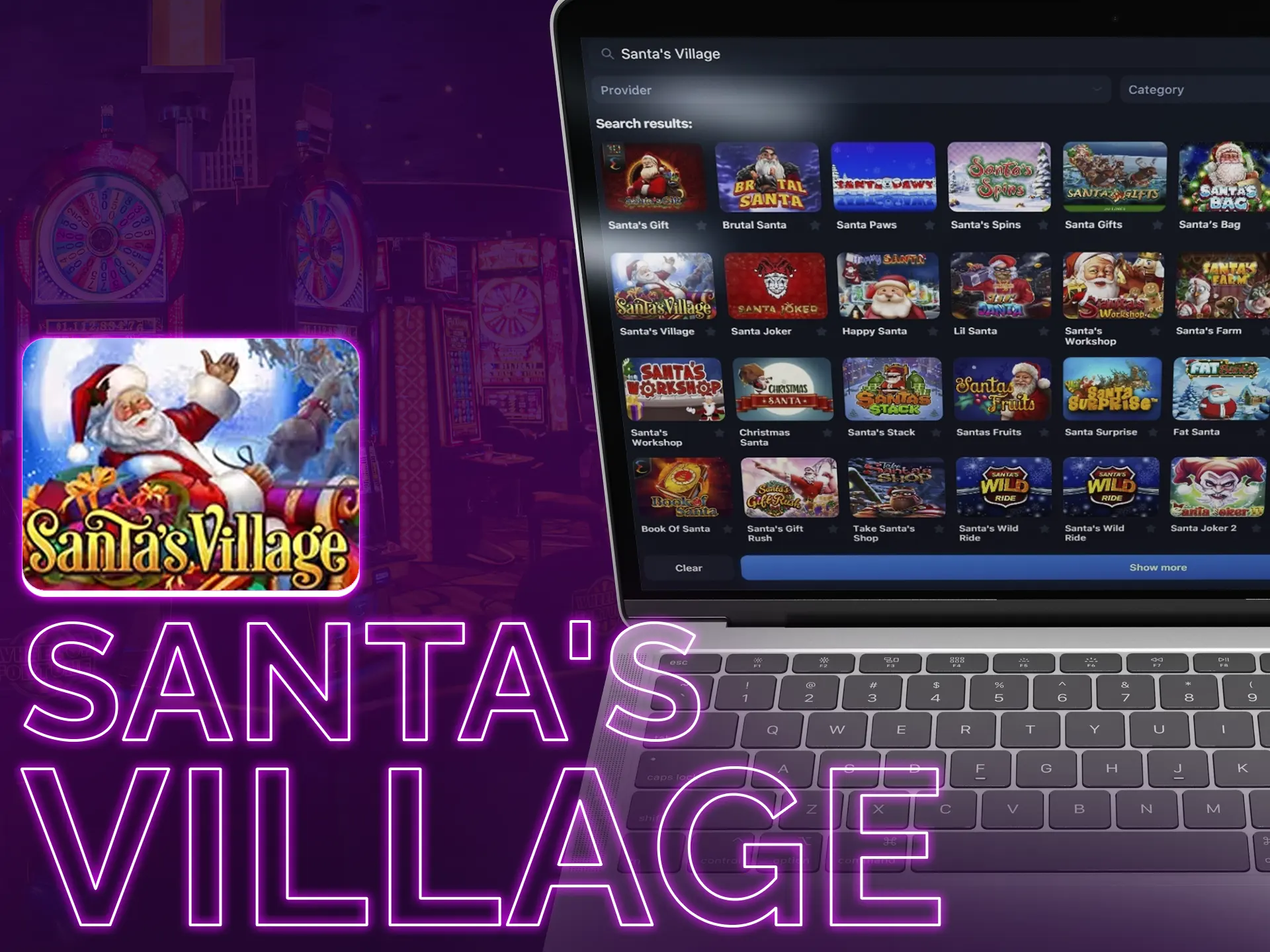 Santa's Village offers 5 reels, gold-framed letters and festive atmosphere.