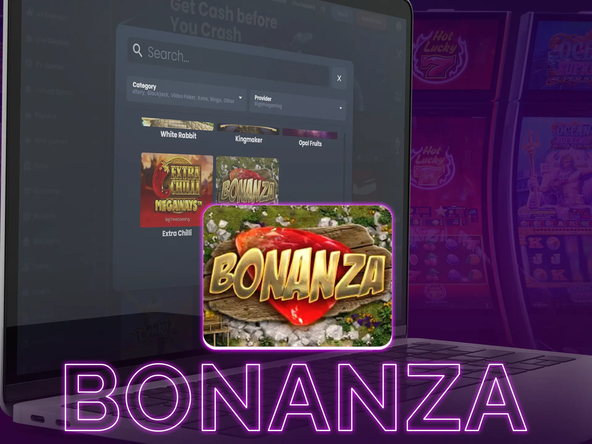 Bonanza it`s a classic slot, with 6 reels, customizable rows, gem combinations, high RTP.
