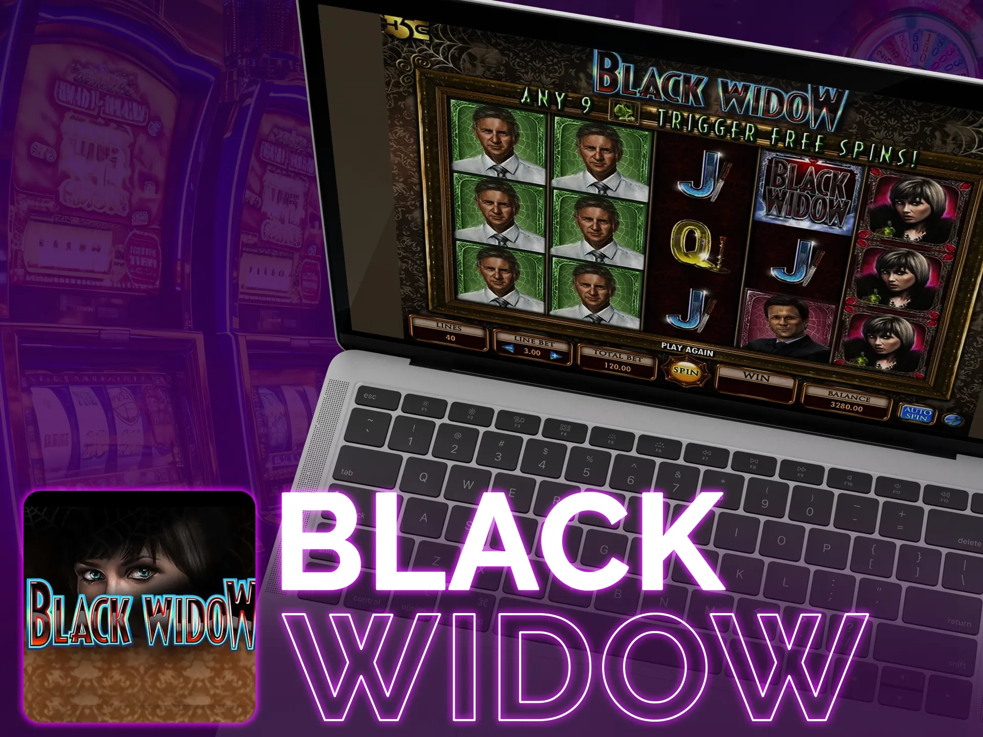 Play in gloomy-styled slot - Black Widow by IGT.