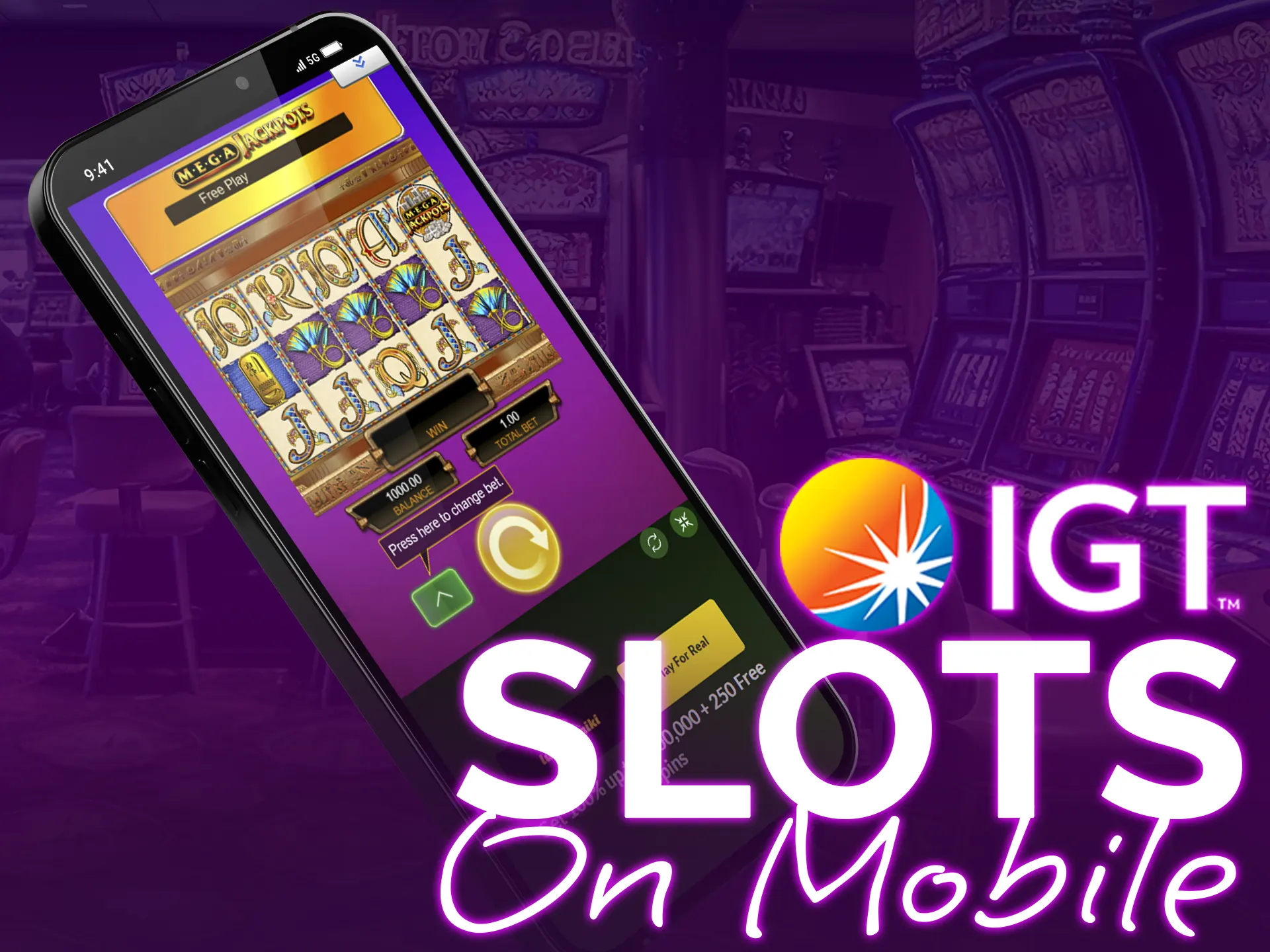 Take the opportunity to play IGT slots from mobile devices.