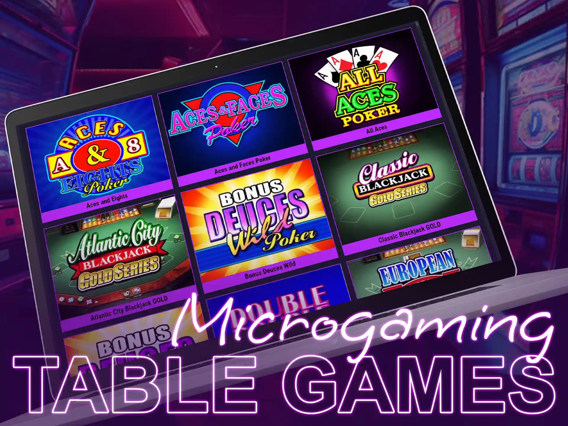 Play your favorite card games with Microgaming.