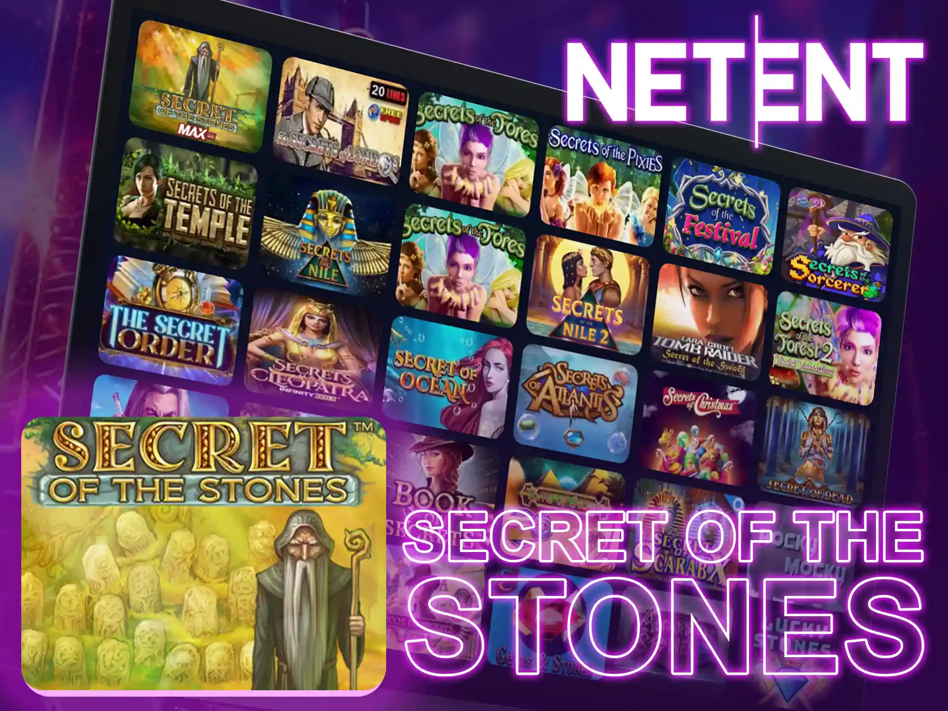 Secret of the Stones will show players a mythical world and win many combinations.