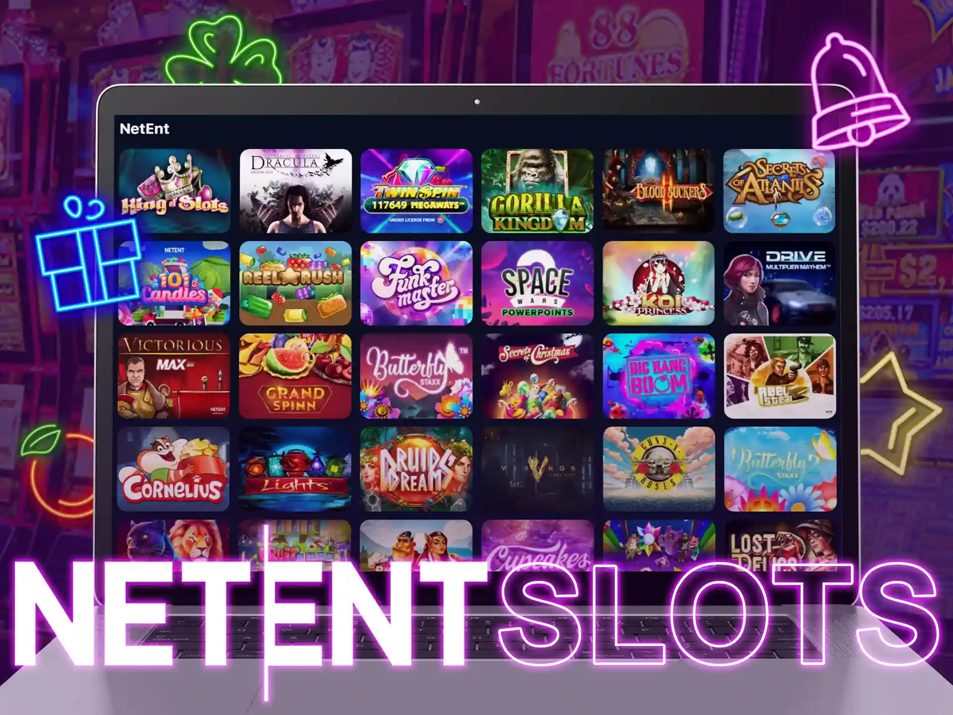 Netent has around 400 slots with different categories and designs.