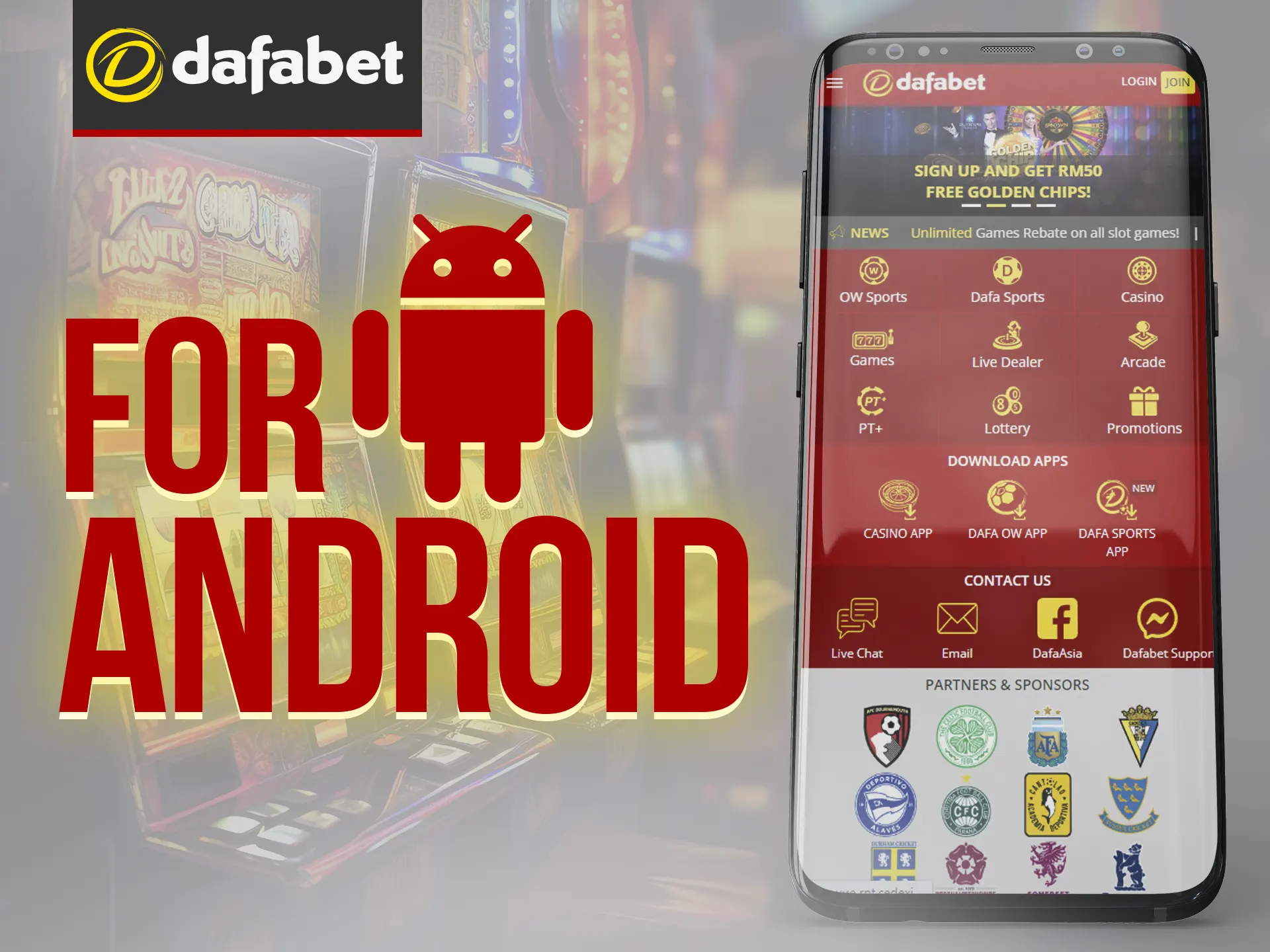 Dafabet app for Android: Bet on slots and live dealers with stability and privacy.