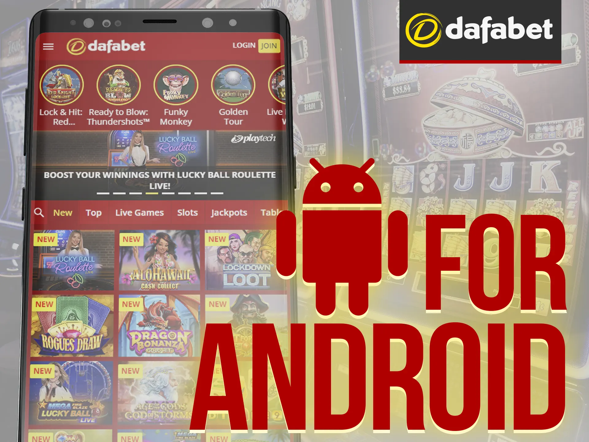 Visit the Dafabet mobile website, select the Android app section, download, and install.