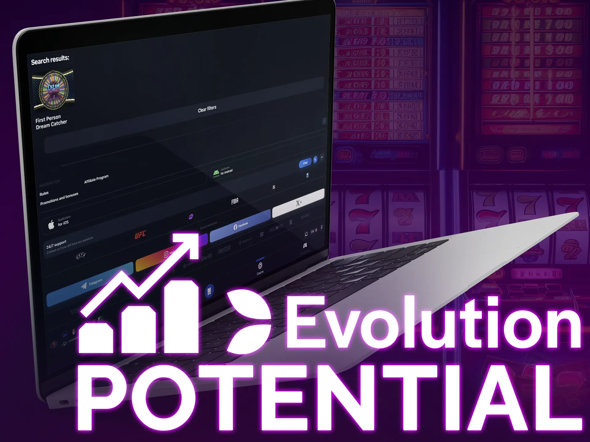 Enjoy high potential of winnings with Evolution Gaming.