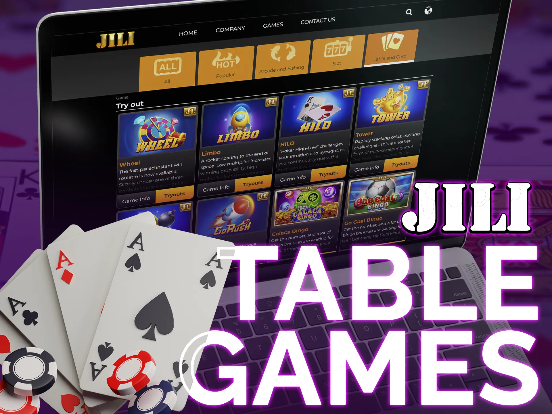 Jili Games have a table games, including Teen Patti, Rummy, Poker.