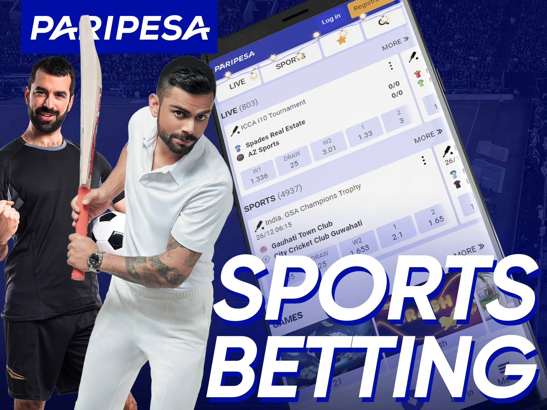 Paripesa app giving a big variety of sports betting options through app.