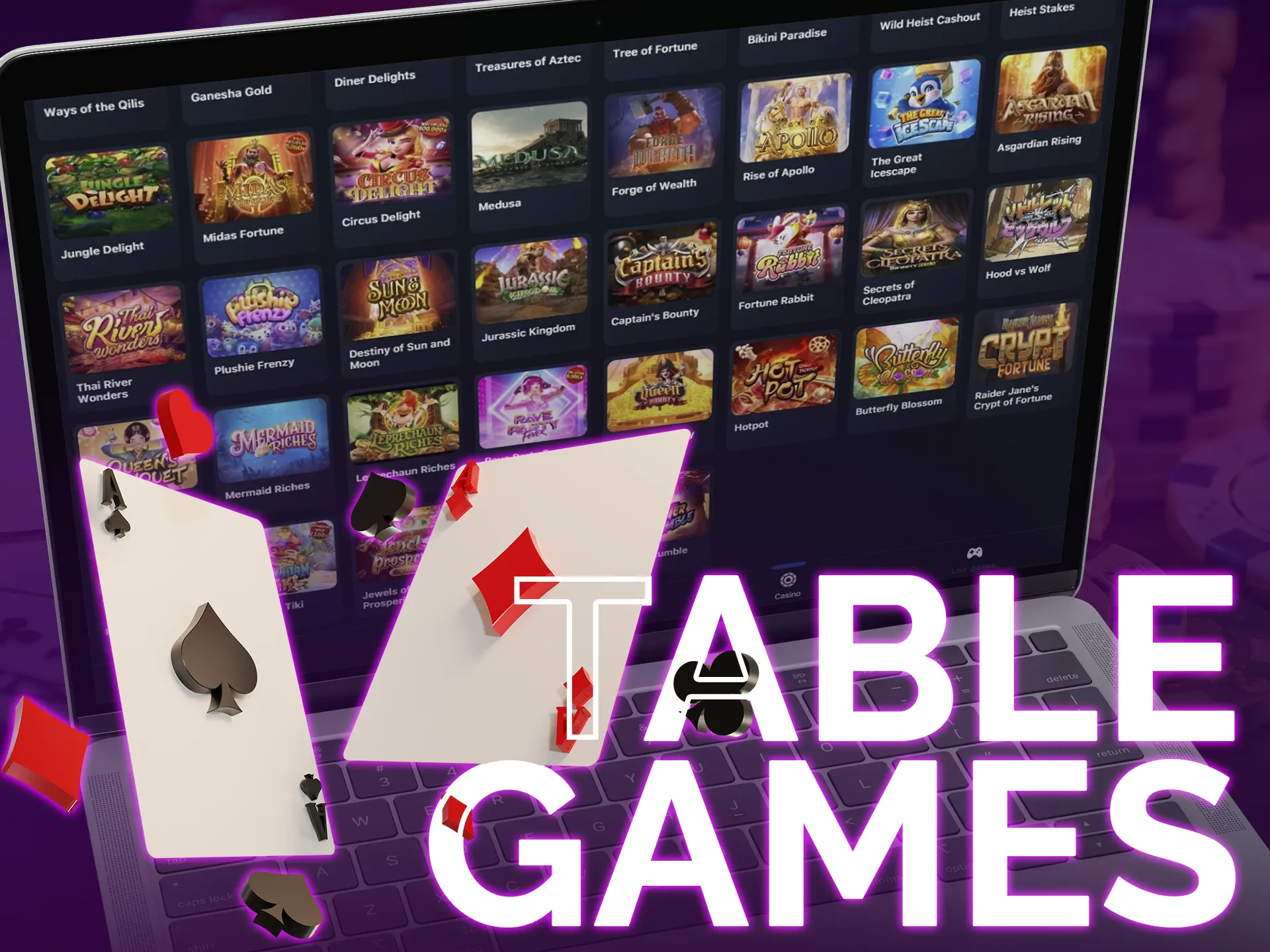 PG Soft offers table games like American Blackjack, Baccarat Deluxe, and more.