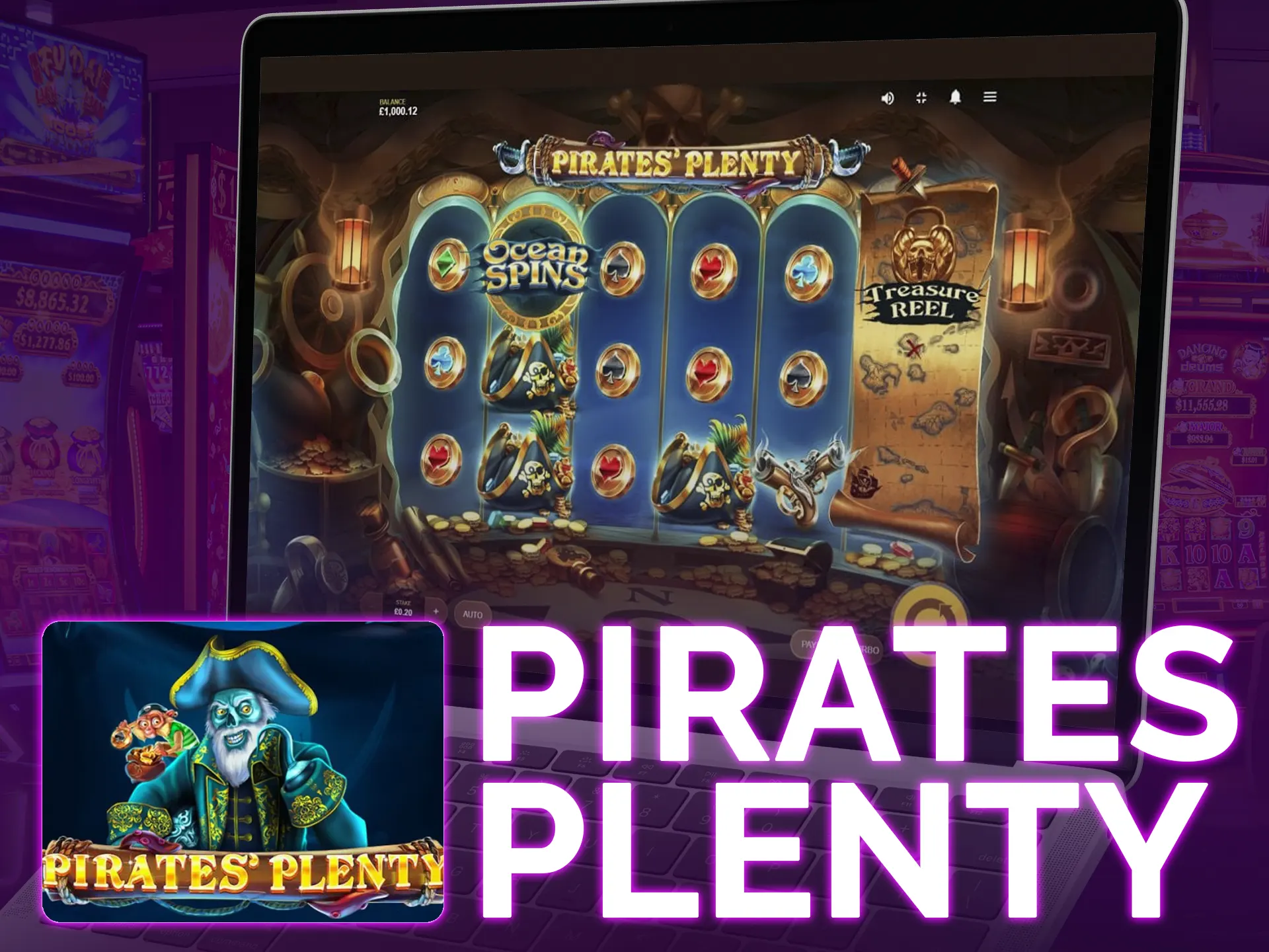 Pirates Plenty slot with high-quality graphics, soundtrack, and free spins feature.