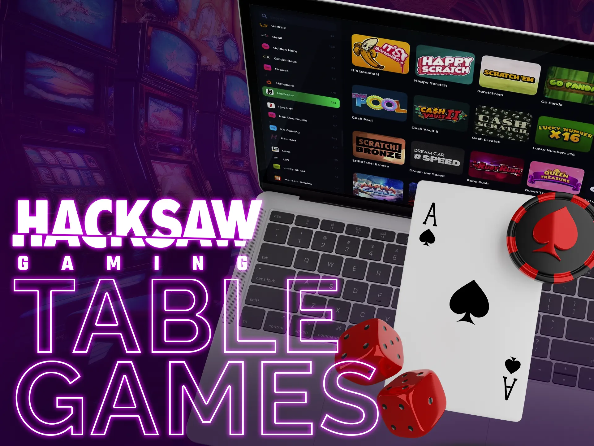 Hacksaw Gaming focuses on slots, not table games, but you can enjoy an instant games.