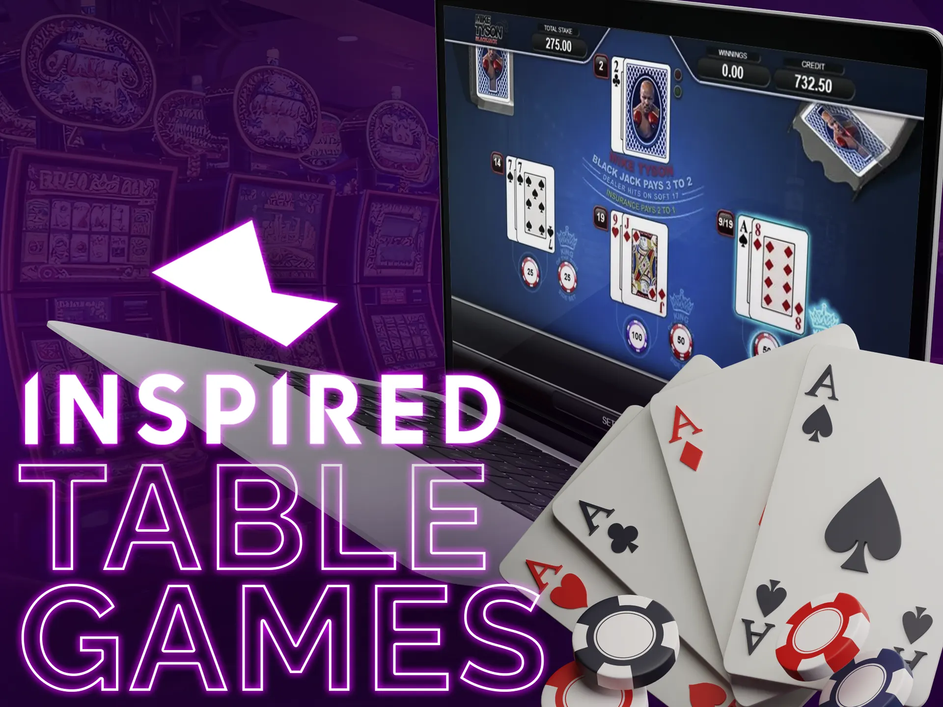 Enjoy Mike Tyson Blackjack and 11 roulette variants by Inspired Gaming.