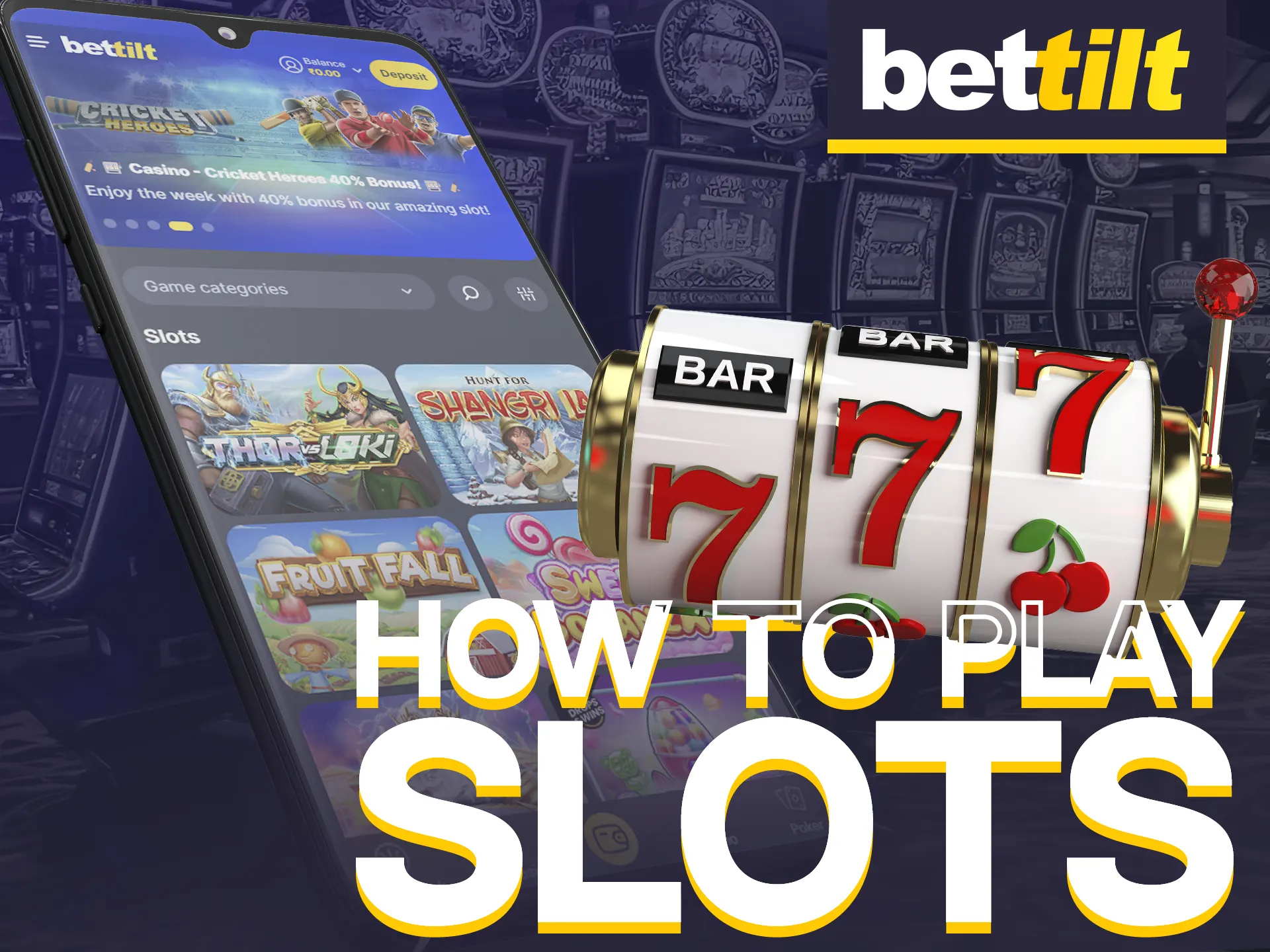 To play slots at Bettilt, log in and deposit money.