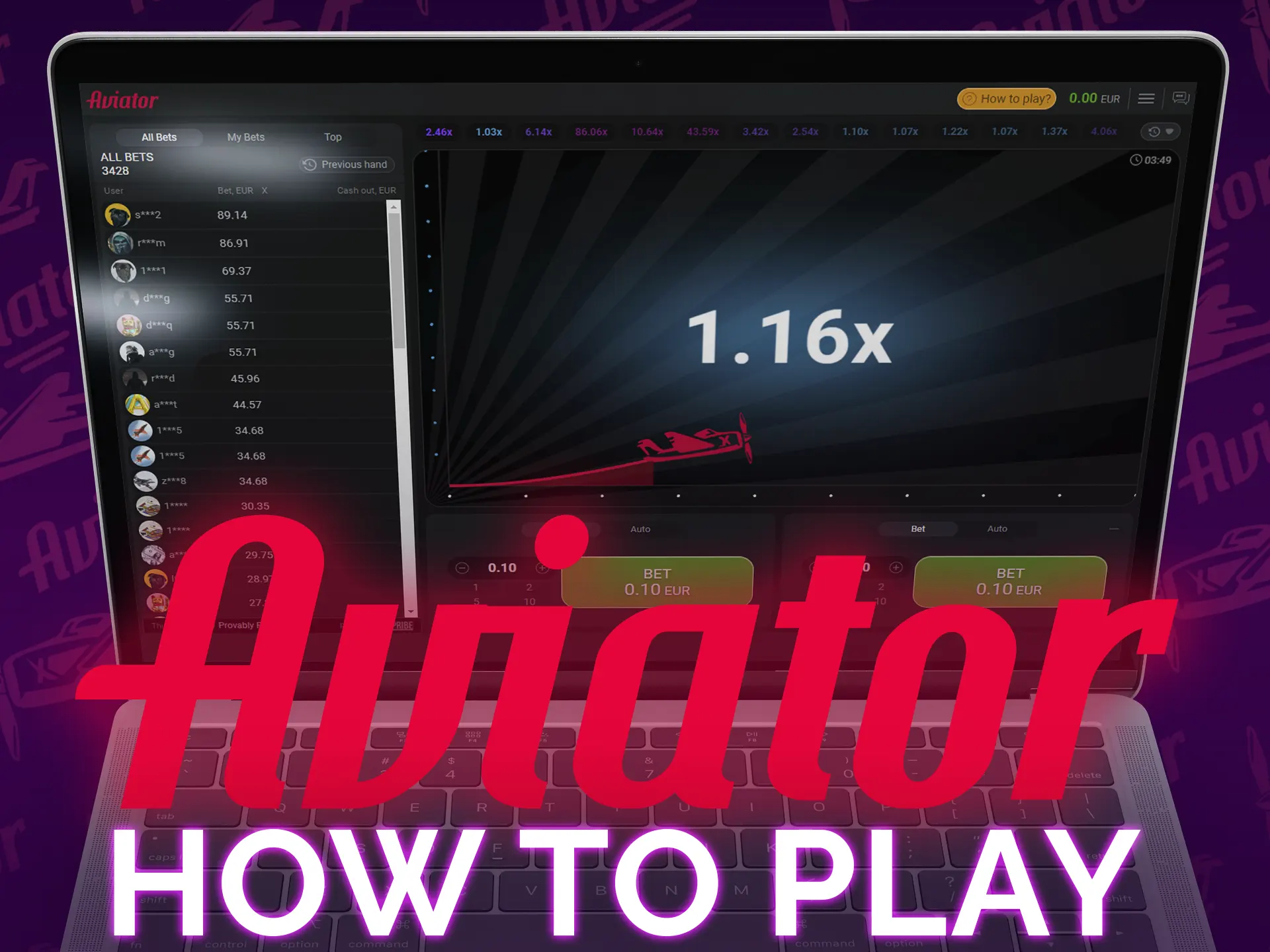 Play Aviator by following these simple steps.