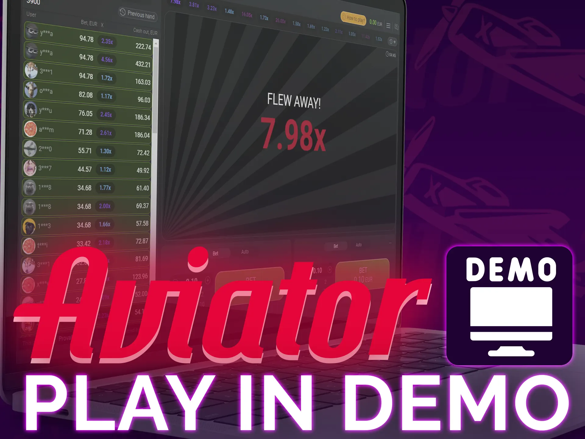 Try Aviator for free before betting real money.