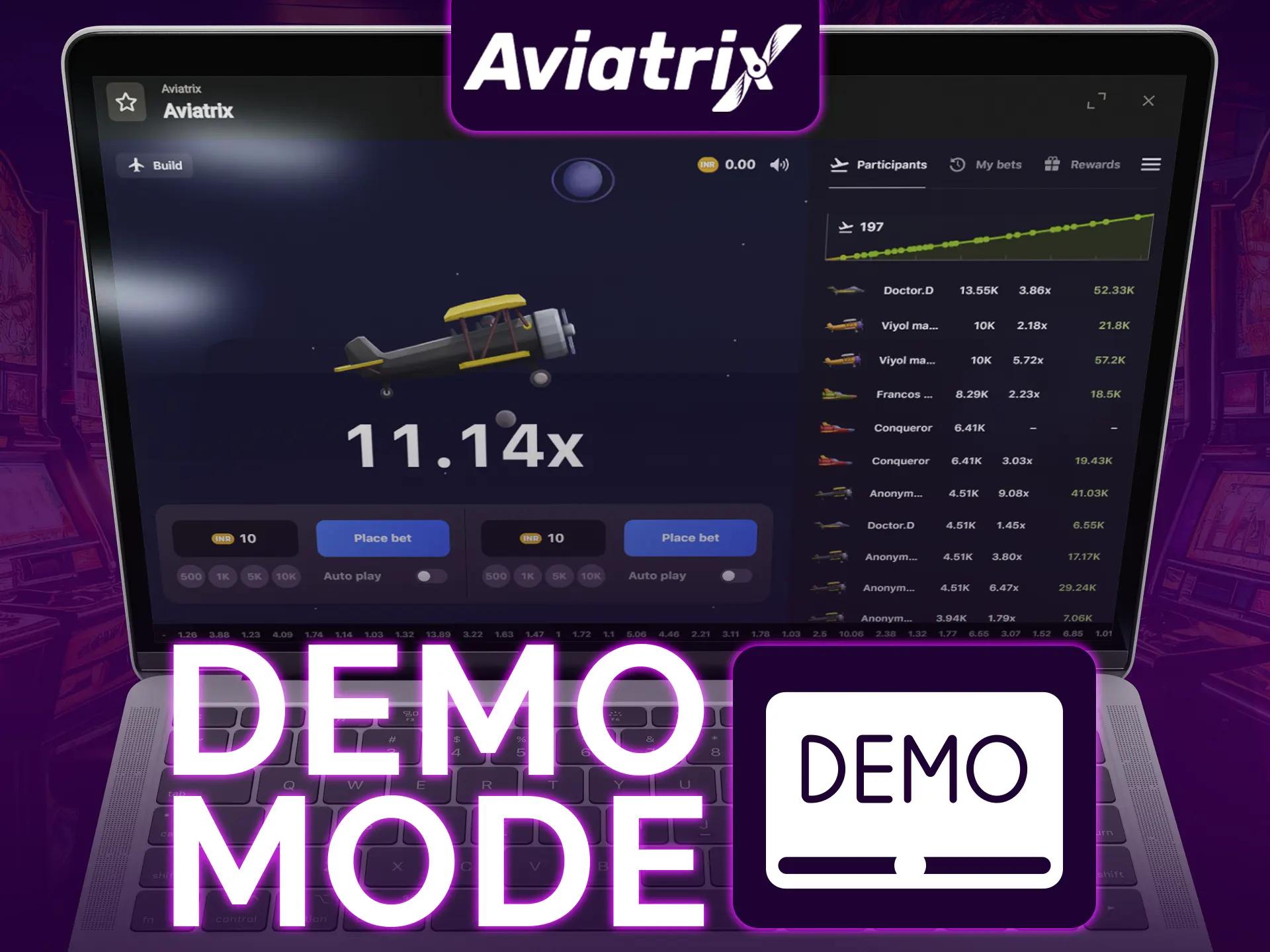 Practice Aviatrix in demo mode for free.