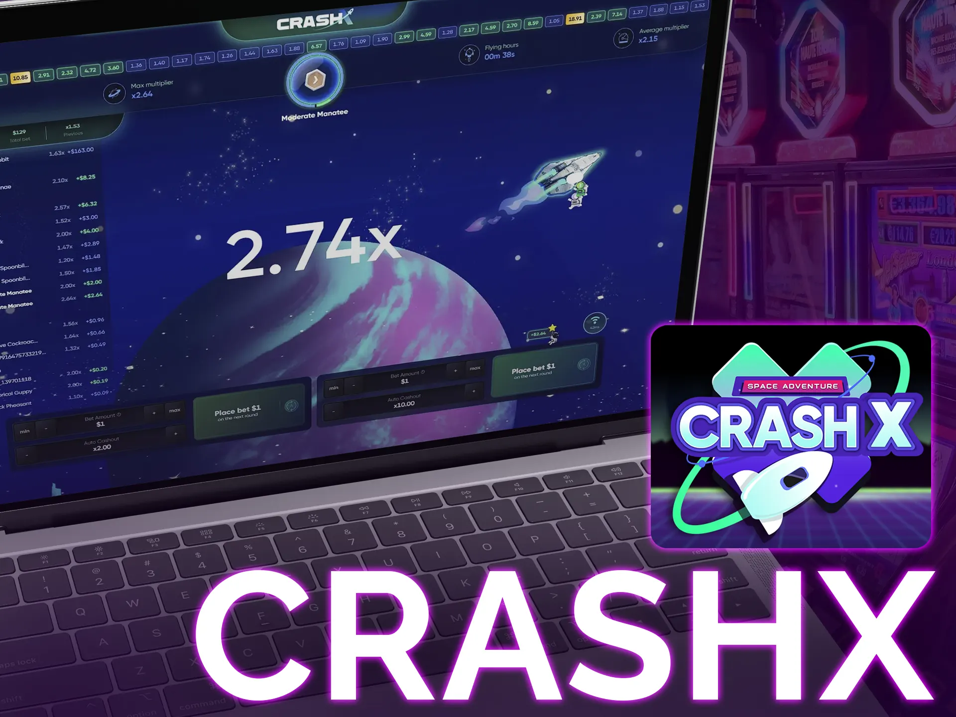 Experience thrills with Crash X, offering versatile betting options.