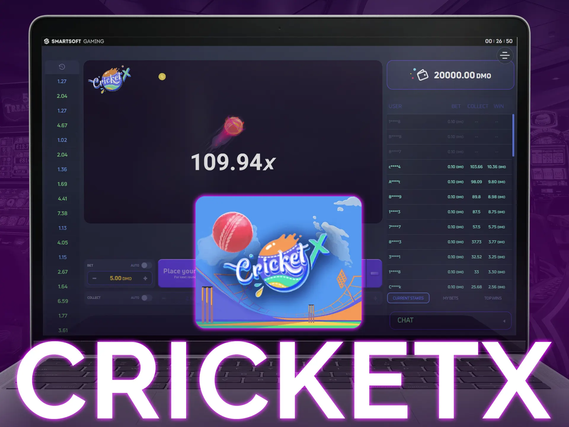 Enjoy Cricket X, a high-RTP slot with cricket theme.