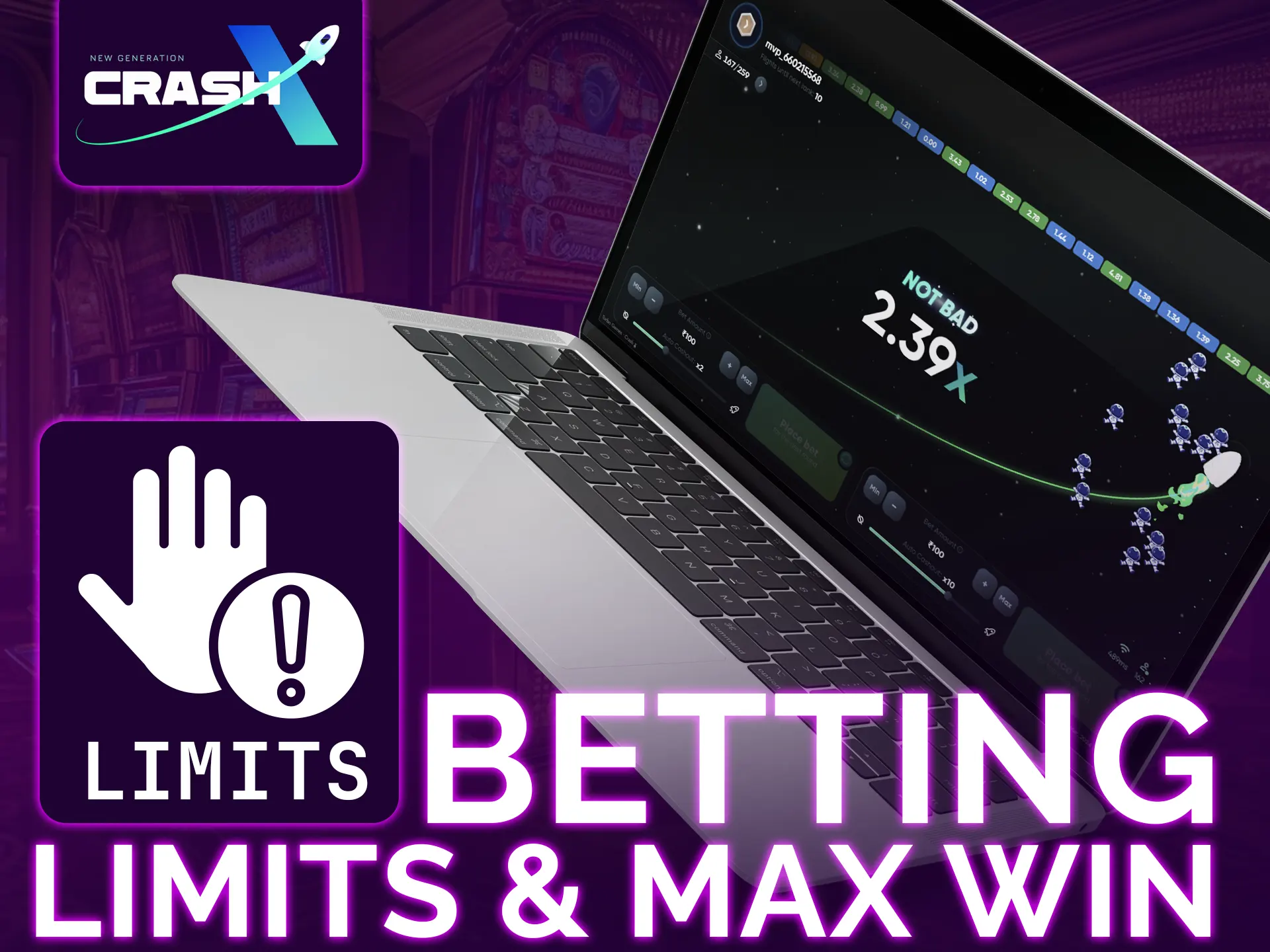 Crash X offers flexible betting limits for all players.