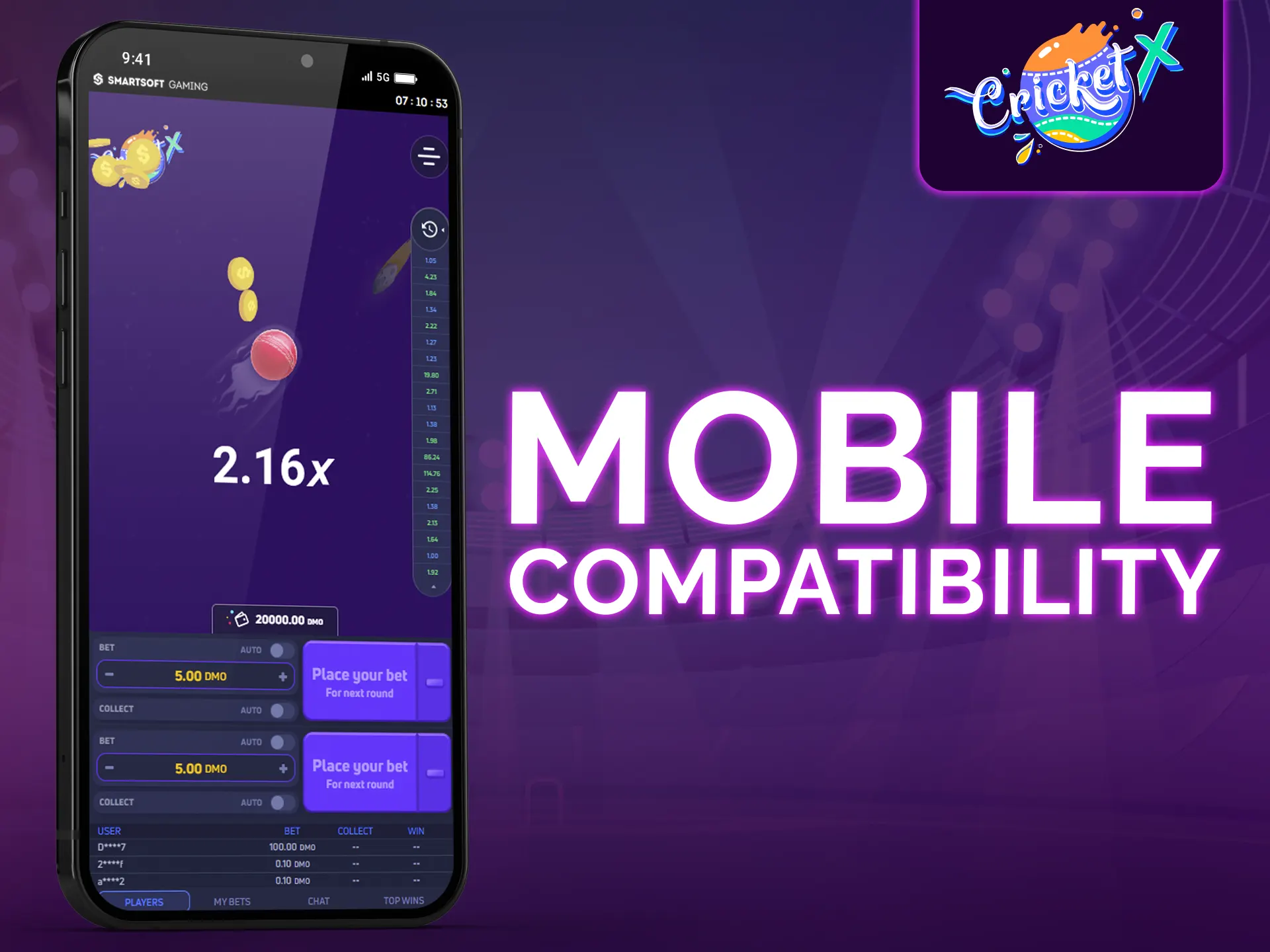 Easily play Cricket X on your phone.
