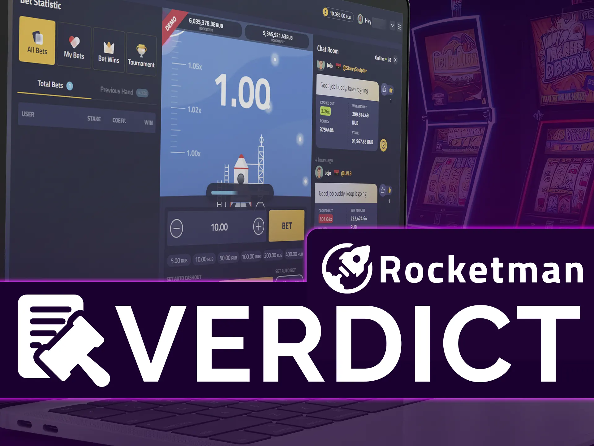 Rocketman offers unique gameplay, big wins, cool bonuses.