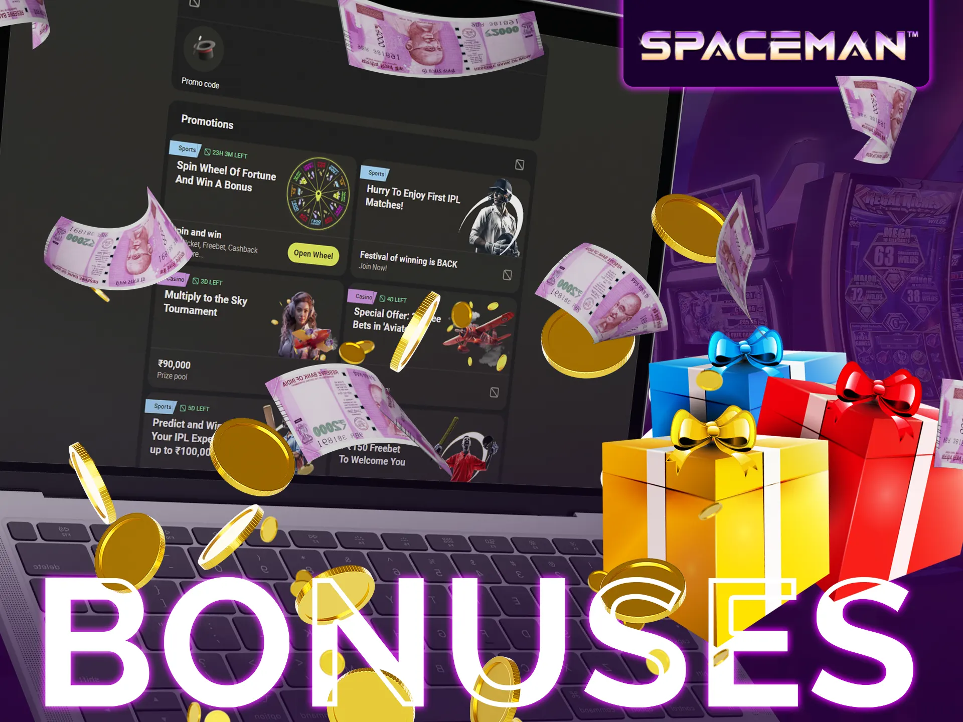 Get exclusive bonuses for Spaceman at Indian online casinos.