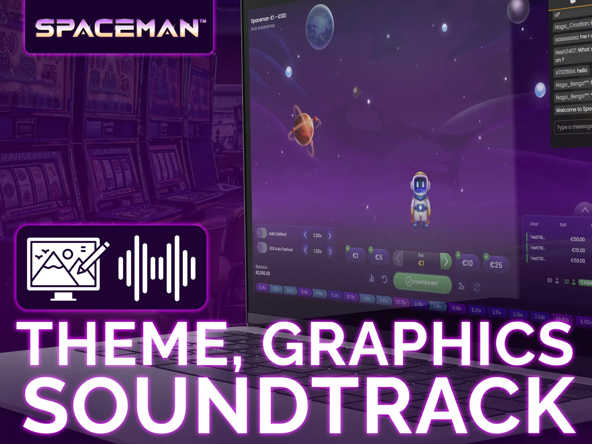 In Spaceman fun visuals and sounds create immersive gaming.