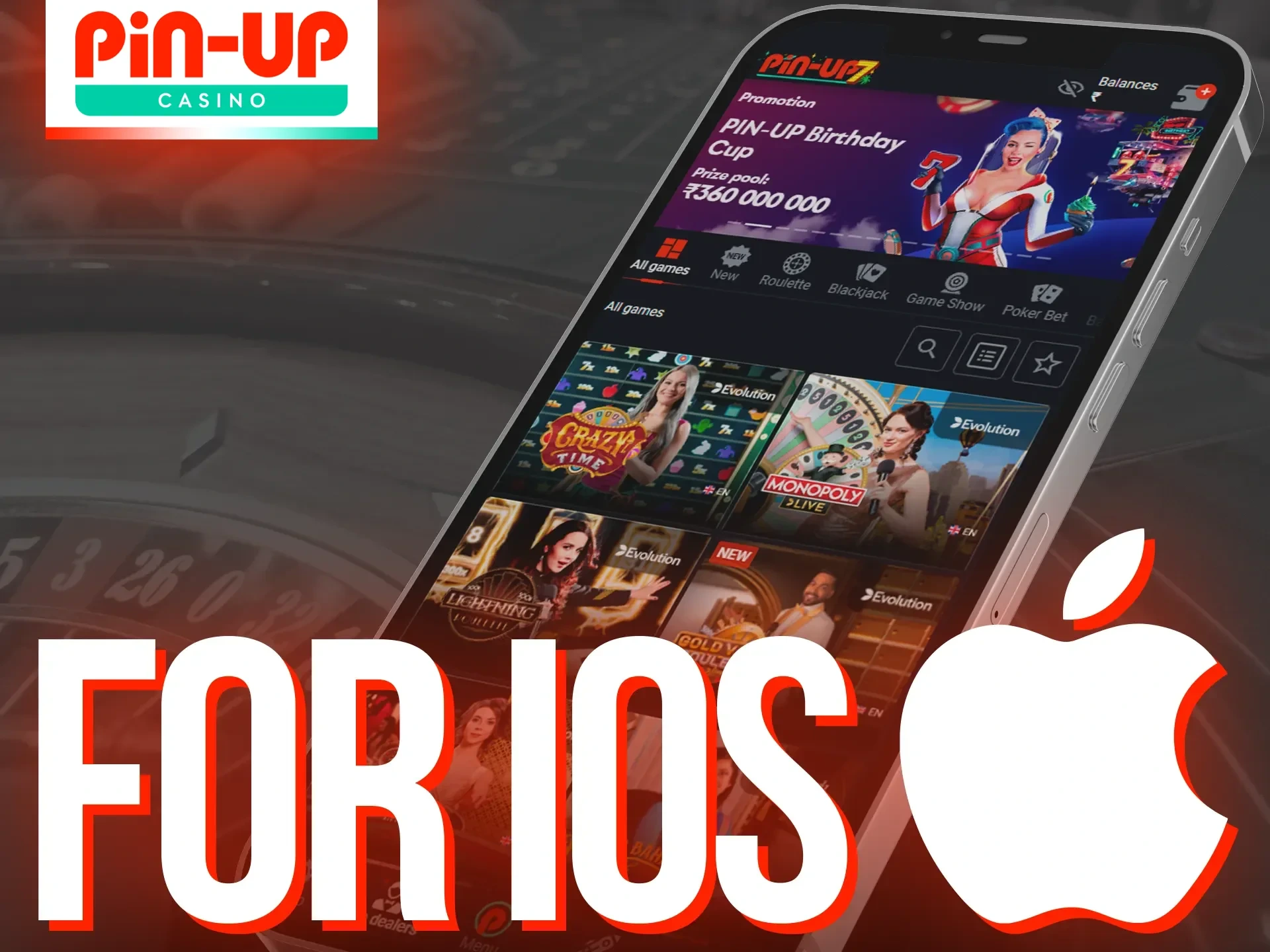 Play online casino Pin-Up from your iOS device.