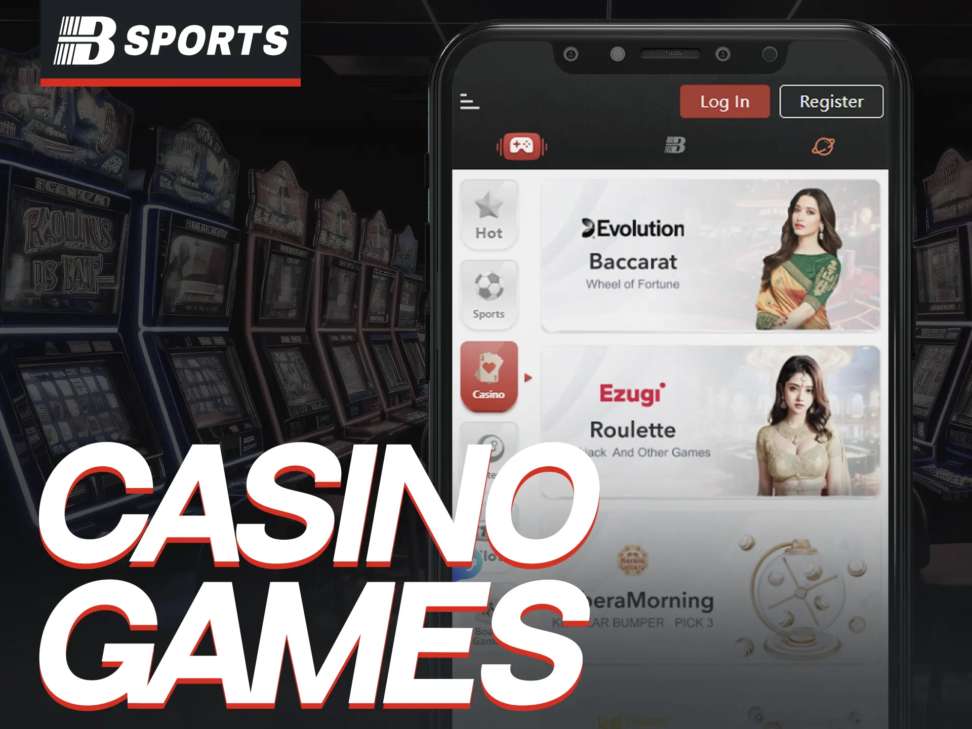 BSports app offers various popular casino games.