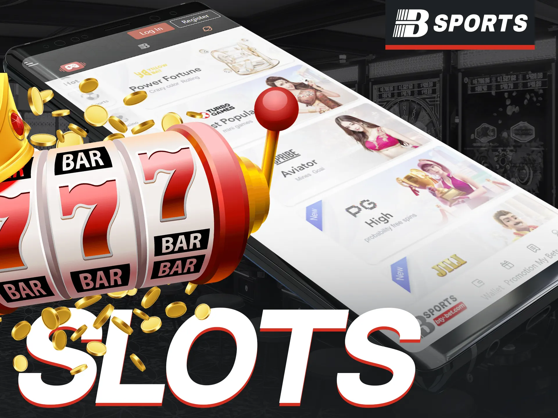 BSports app offers a wide variety of slot games.