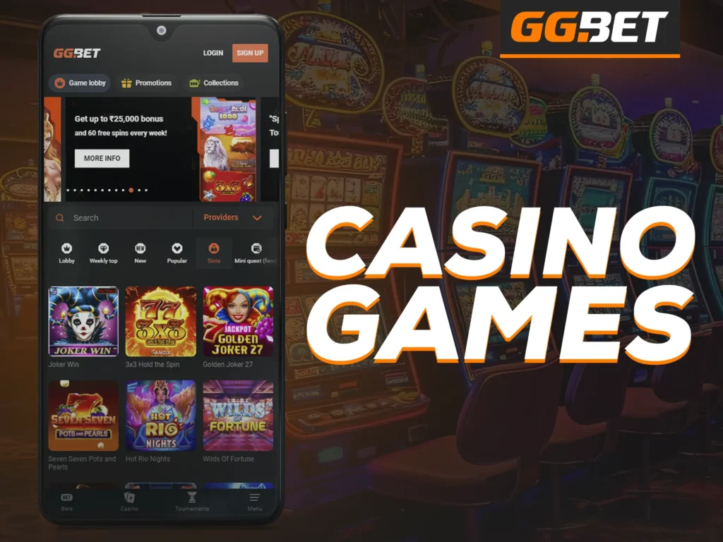 Register your account on the GG Bet platform to start playing casino games.