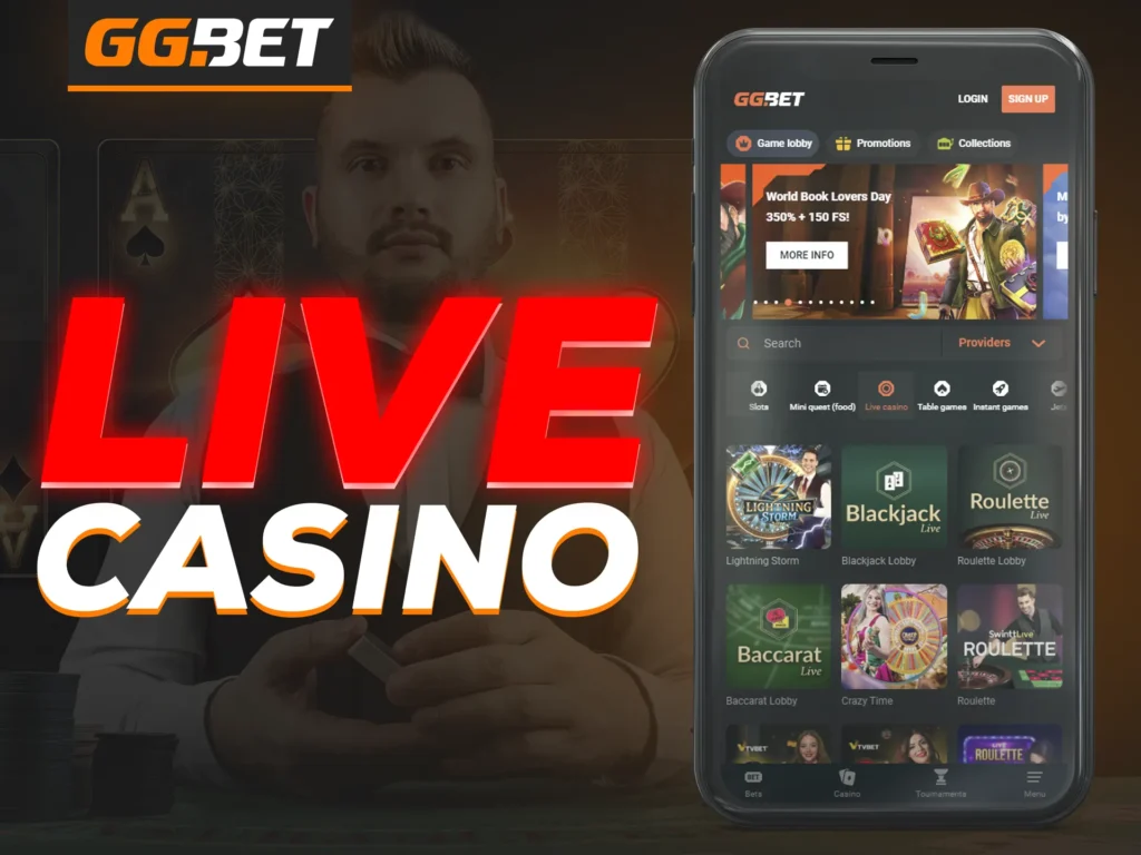 Play live with a live person on the GG Bet App.