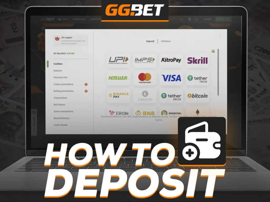 Our simple guide will help players from India to deposit and start playing on GG Bet.