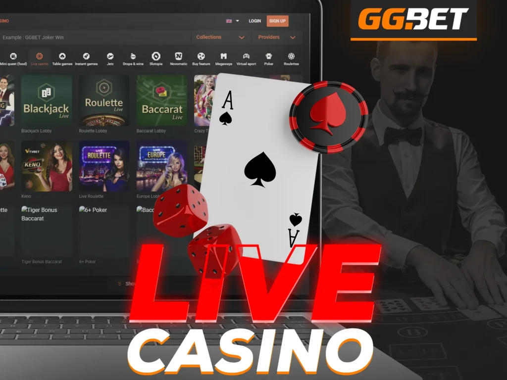 Play live with a live person on the GG Bet.