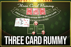 Three Card Rummy is an exciting single deck poker variant table game.