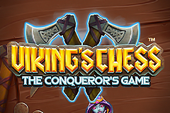 Match runes, kings, and queens to win in Vikings Chess slot.