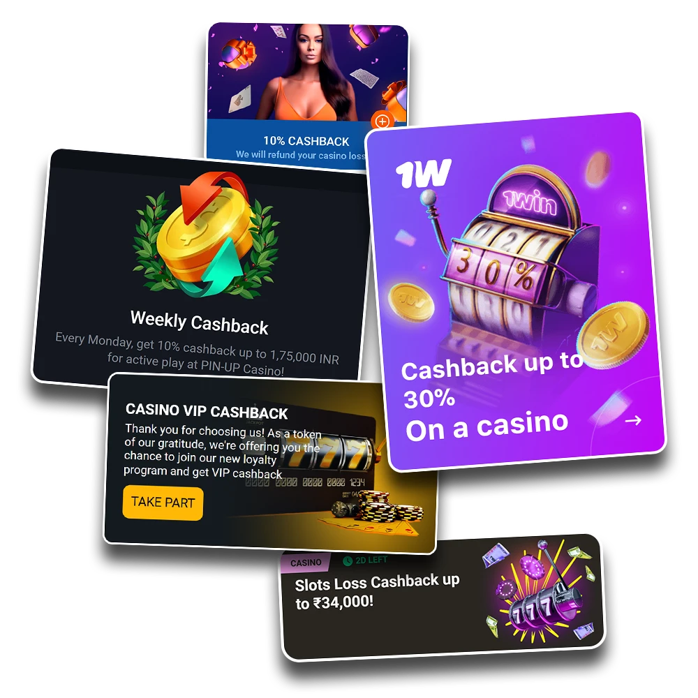 Get ready for an amazing cashbacks with our best cashback bonuses for slots.