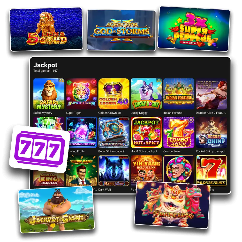 Play the best jackpot slots games.