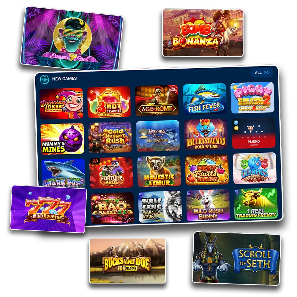Play new slot games and win.