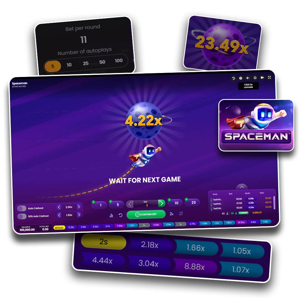 Spaceman offers medium volatility, high payouts, and mobile compatibility.