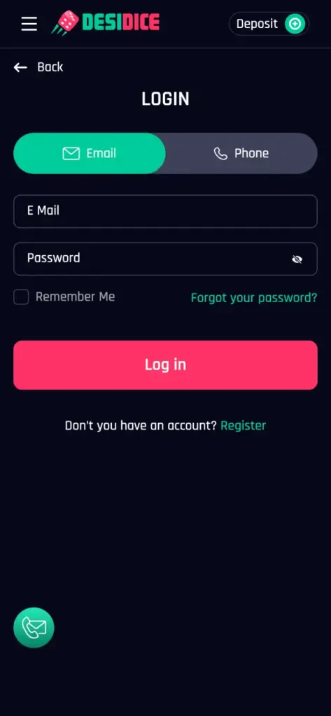 Log in to the Desidice app and access your casino account fast.