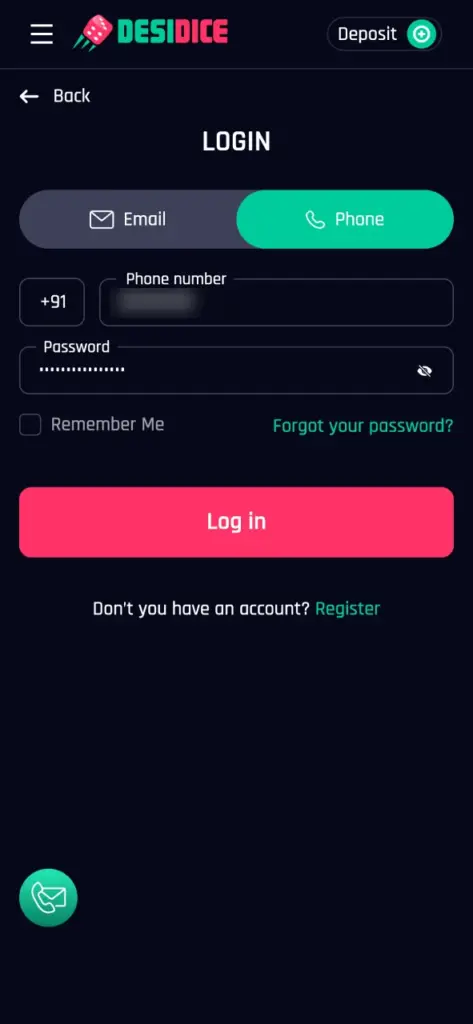 Tap the Desidice icon and start playing on your account.