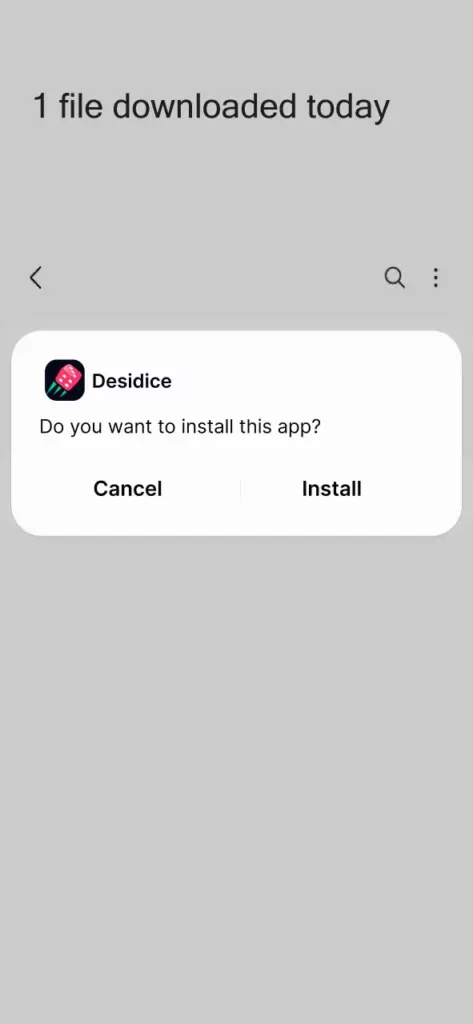 Open the folder and run the Desidice installer to start setup.