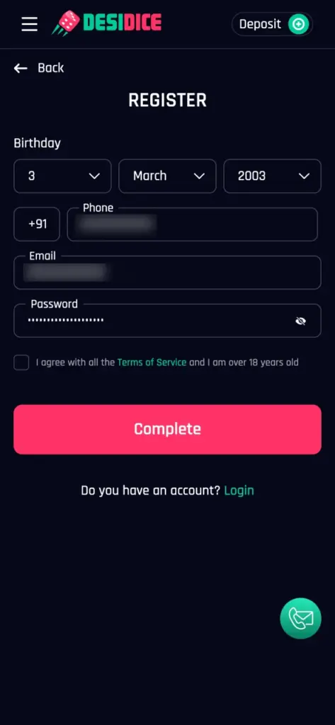 Open Desidice from the home screen shortcut and start playing.