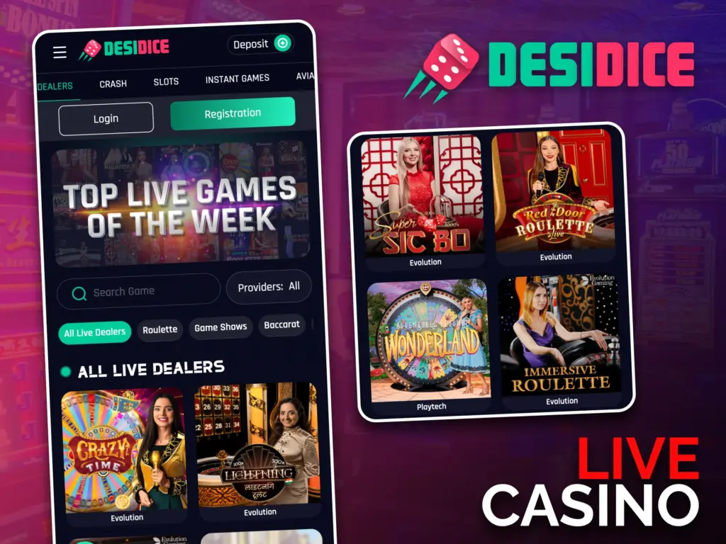 Join live casino games on Desidice with real dealers instantly.